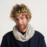 Grey recycled cotton rib knit scarf